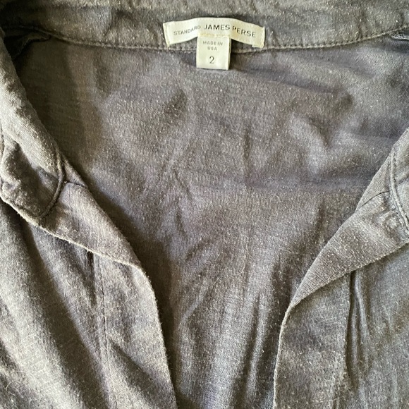 Standard James Perse light smokey denim blue sheer side slub shirt size 2 - Picture 11 of 12